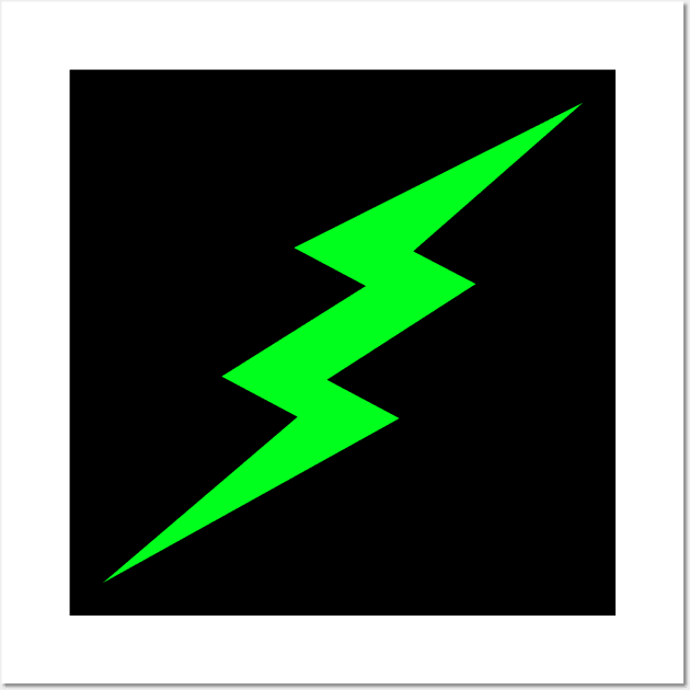 Green Lightning Bolt Wall Art by Trendy Tshirts